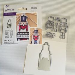 6pc Nutcracker Tag or Book Marker Die & Stamps