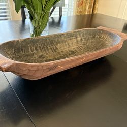 XL Rustic Dough Bowl Decor
