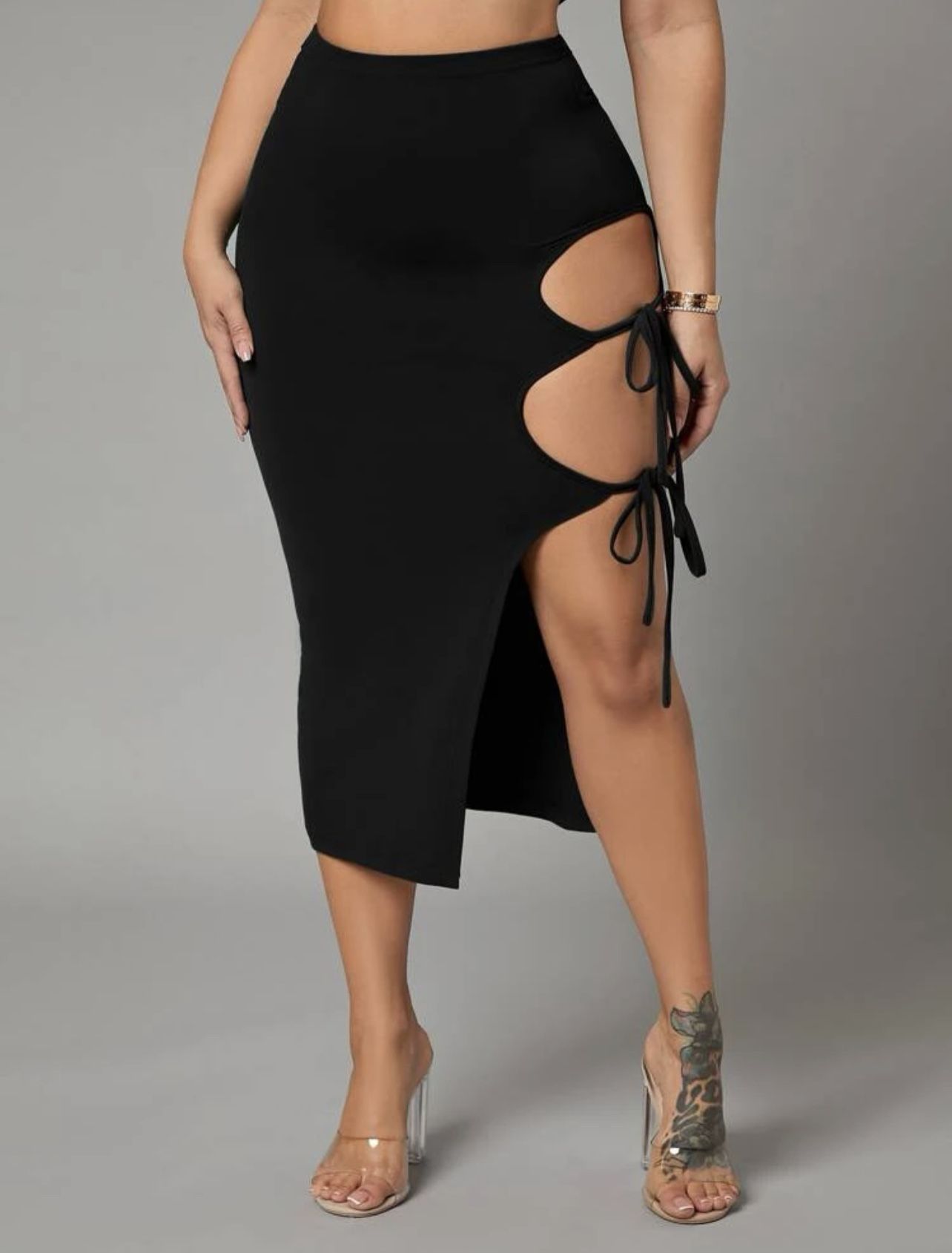 Sexy Solid Tie Side Pencil Skirt *NEW*
