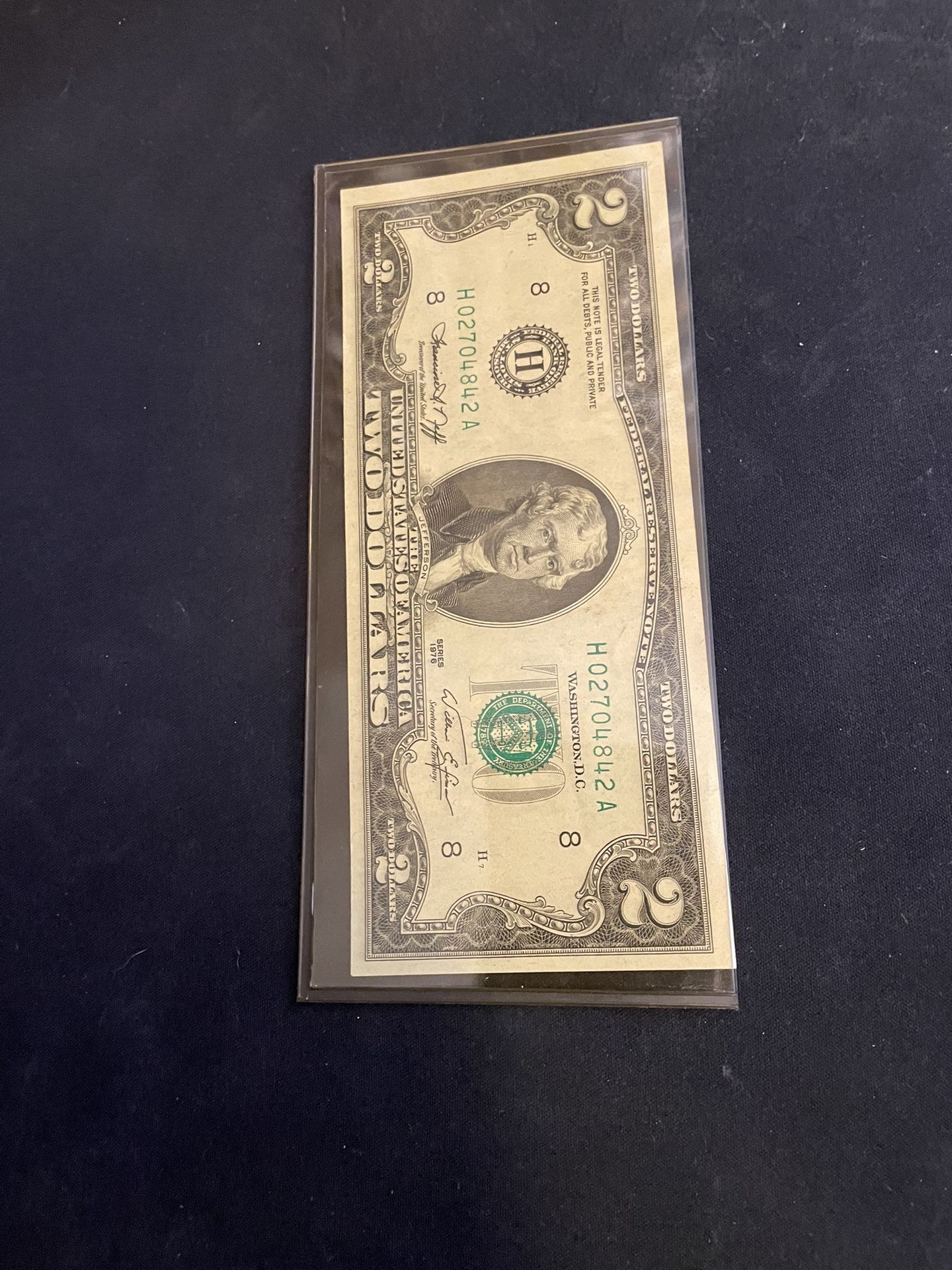 1976 Uncirculated $2 Bill