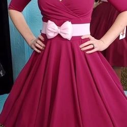 Pinup Maroon Dress & Accessories