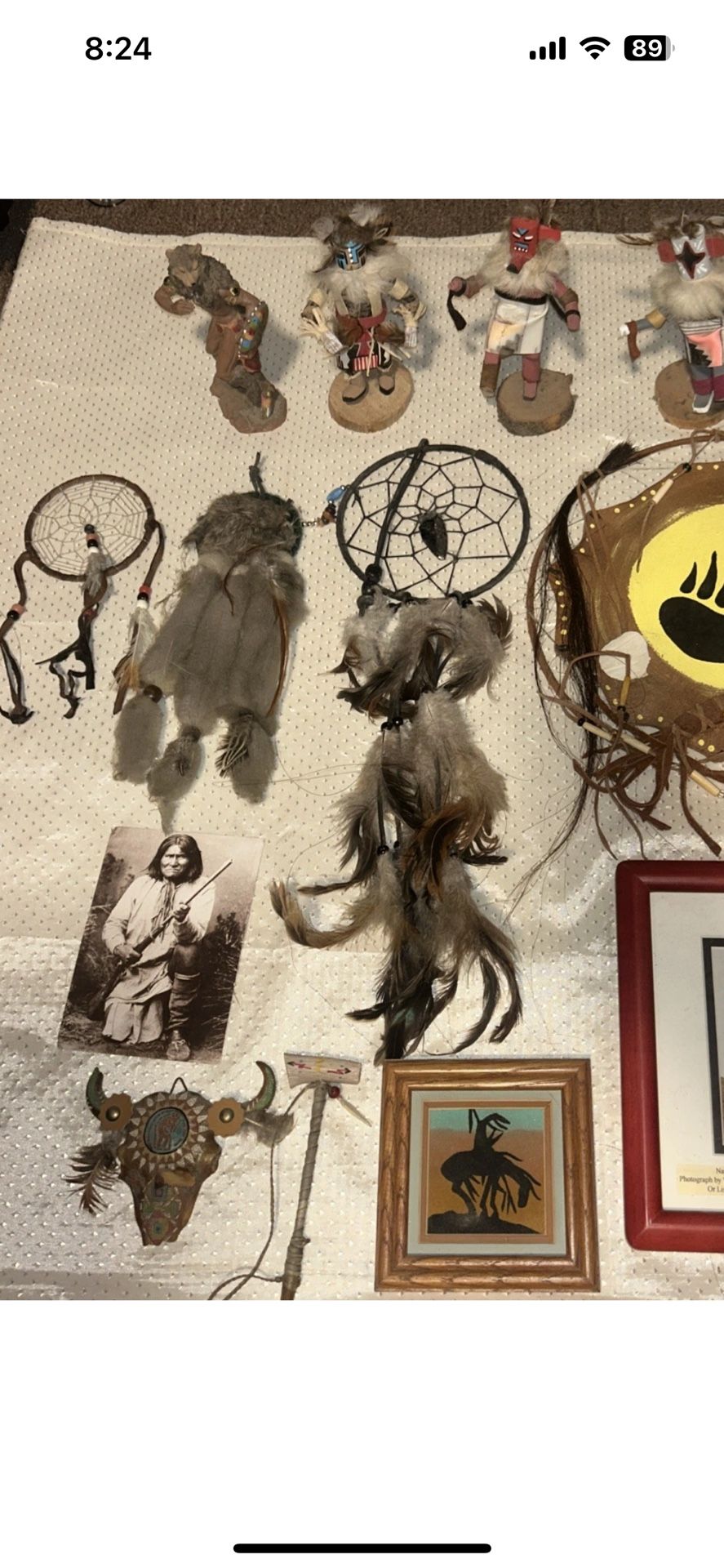 Signed Native American Kachina Dolls 4 Figures Plus 8 Other Pieces Idk