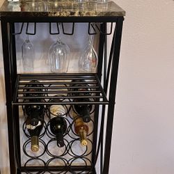 Wine Rack With Glass Holder