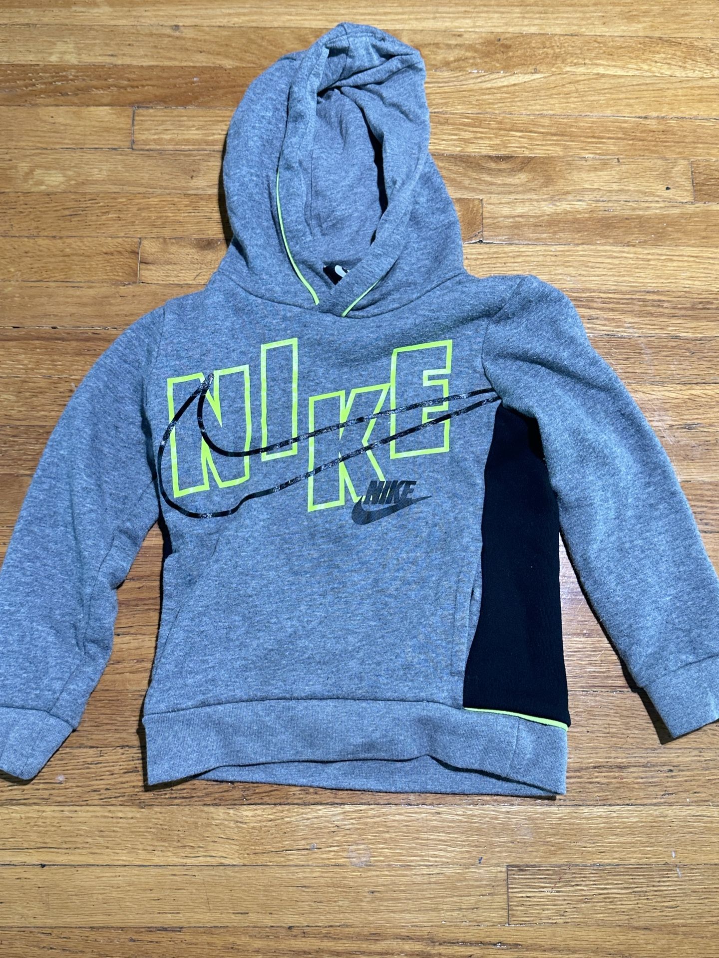 Vintage Nike Hoodie Swoosh Logo E Toddler Size 2T Gray Hooded Sweatshirt
