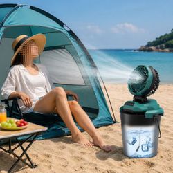 New In Box 30000mAh Portable Rechargeable Wireless Mist Fan Up To 8 Hours Working Time Clamps To Bucket 