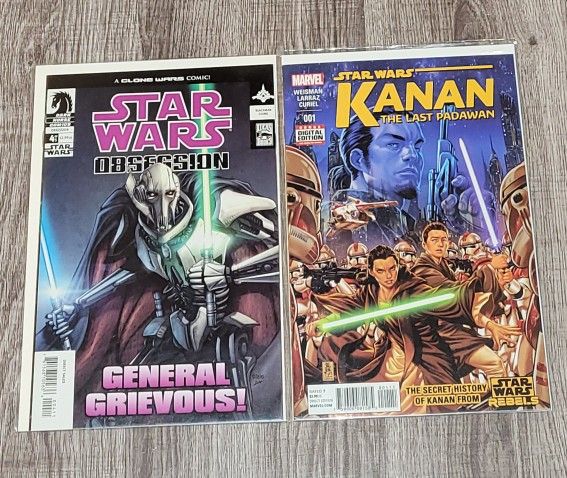 SET OF 2 DARK HORSE COMICS/MARVEL COMICS STAR WARS COMICS Feat. GENERAL GRIEVOUS & KANAN NM/MT SEE DESCRIPTIONS