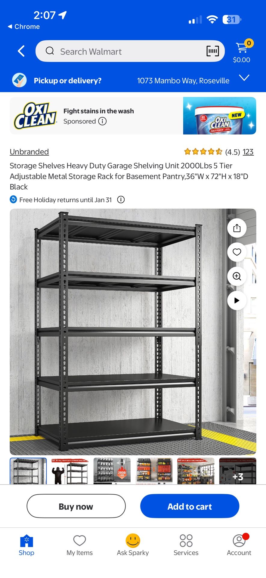 Utility Shelf Garage