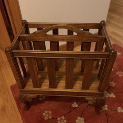 Antique Wooden Magazine Rack - Flawless!