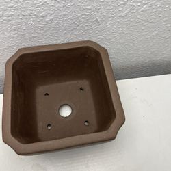 Unglazed Square Bonsai Pot-(4.50”tall x 6”wide $15)