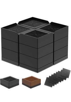 Bed Risers, Heavy Duty Furniture Risers, Adjustable Block Lifts to 1.5, 3 and 4.3 inches Desk for Bed, Sofa, Table, Couch, Chair, Refrigerator & Washi