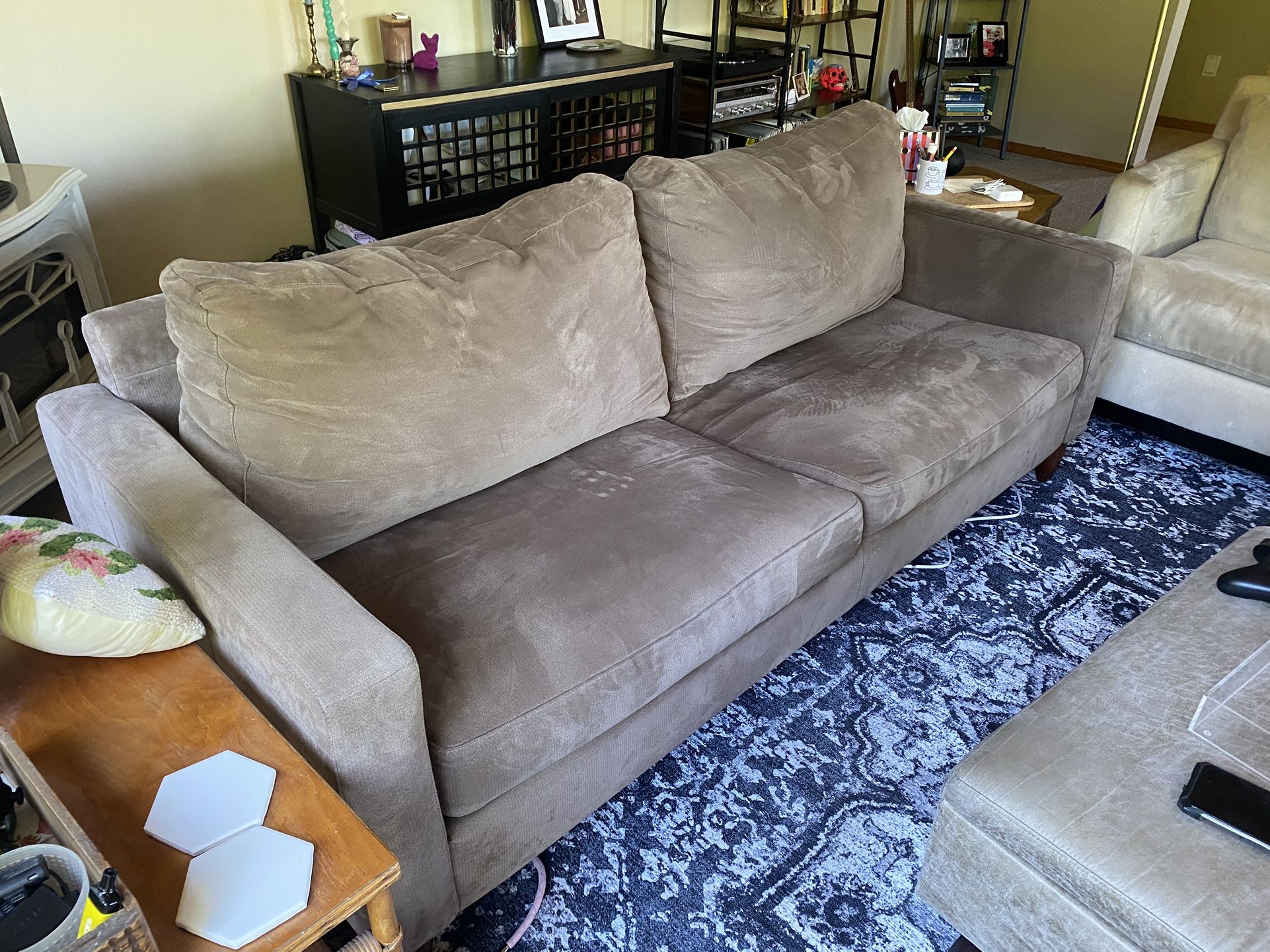 Crate & Barrel Taupe Sofa Couch