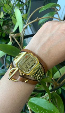 Watch and leather Bracelet