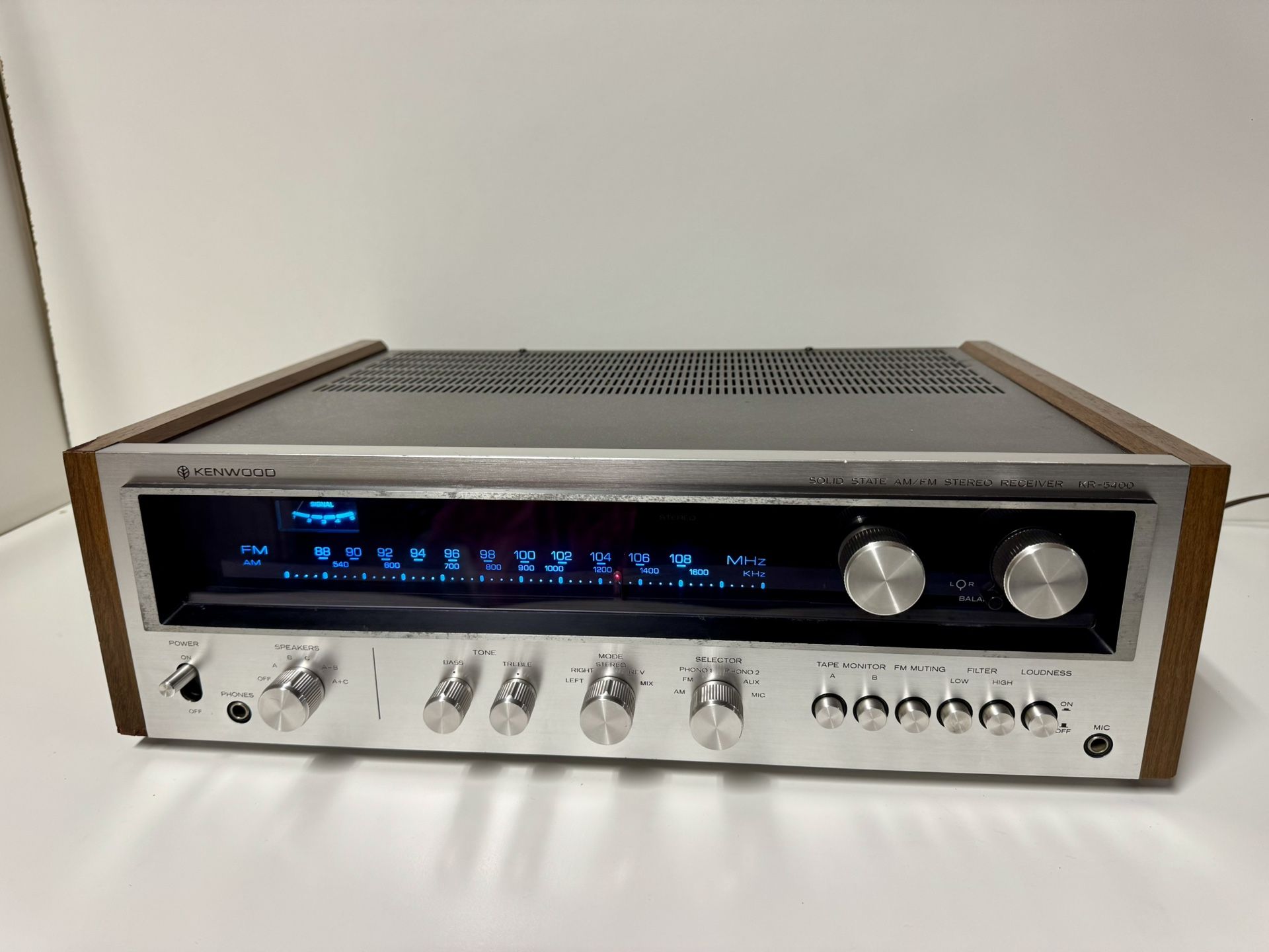 1974 Kenwood KR-5400 Walnut AM/FM Stereo Receiver (Serviced and Upgraded)