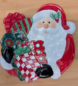 Fitz and Floyd That's A Wrap Santa Plate