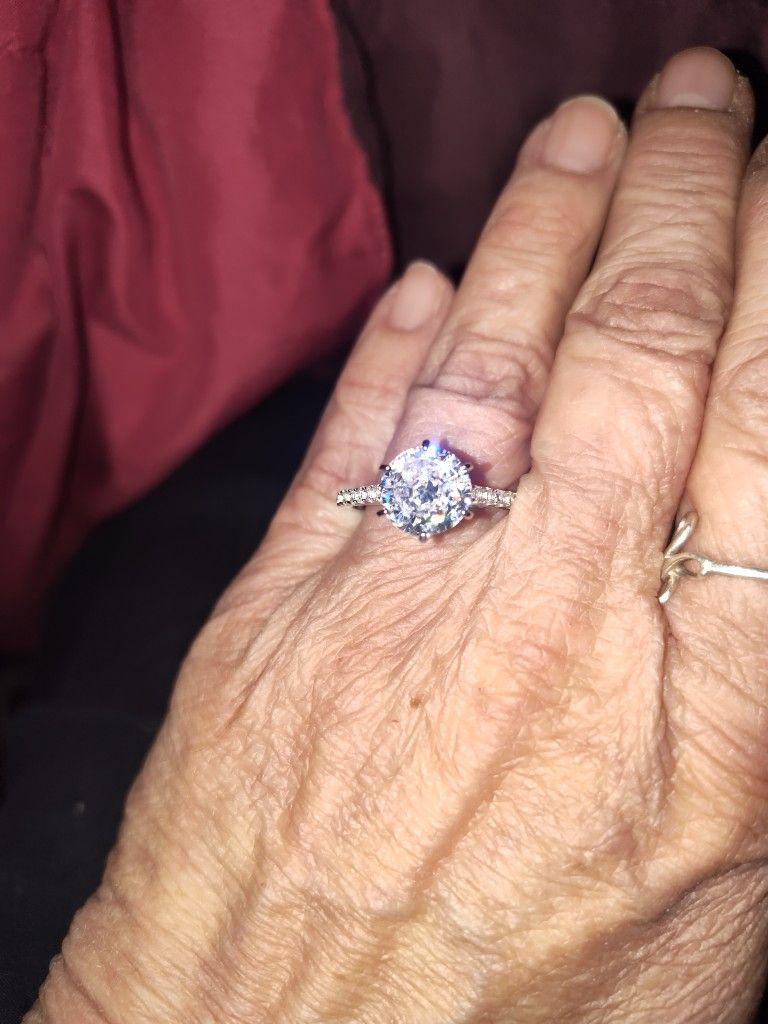 Platinum Over Sterling Silver Ring