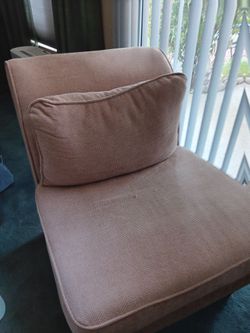 Armless Accent Chair with Lumbar Pillow