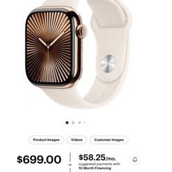 Apple Watch Series 10 GPS+Cellular 42mm case Gold Titanium Starlight Sport Band