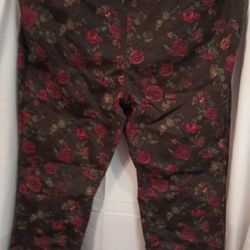 Catherine's Stretch Pants Floral Print 24W 