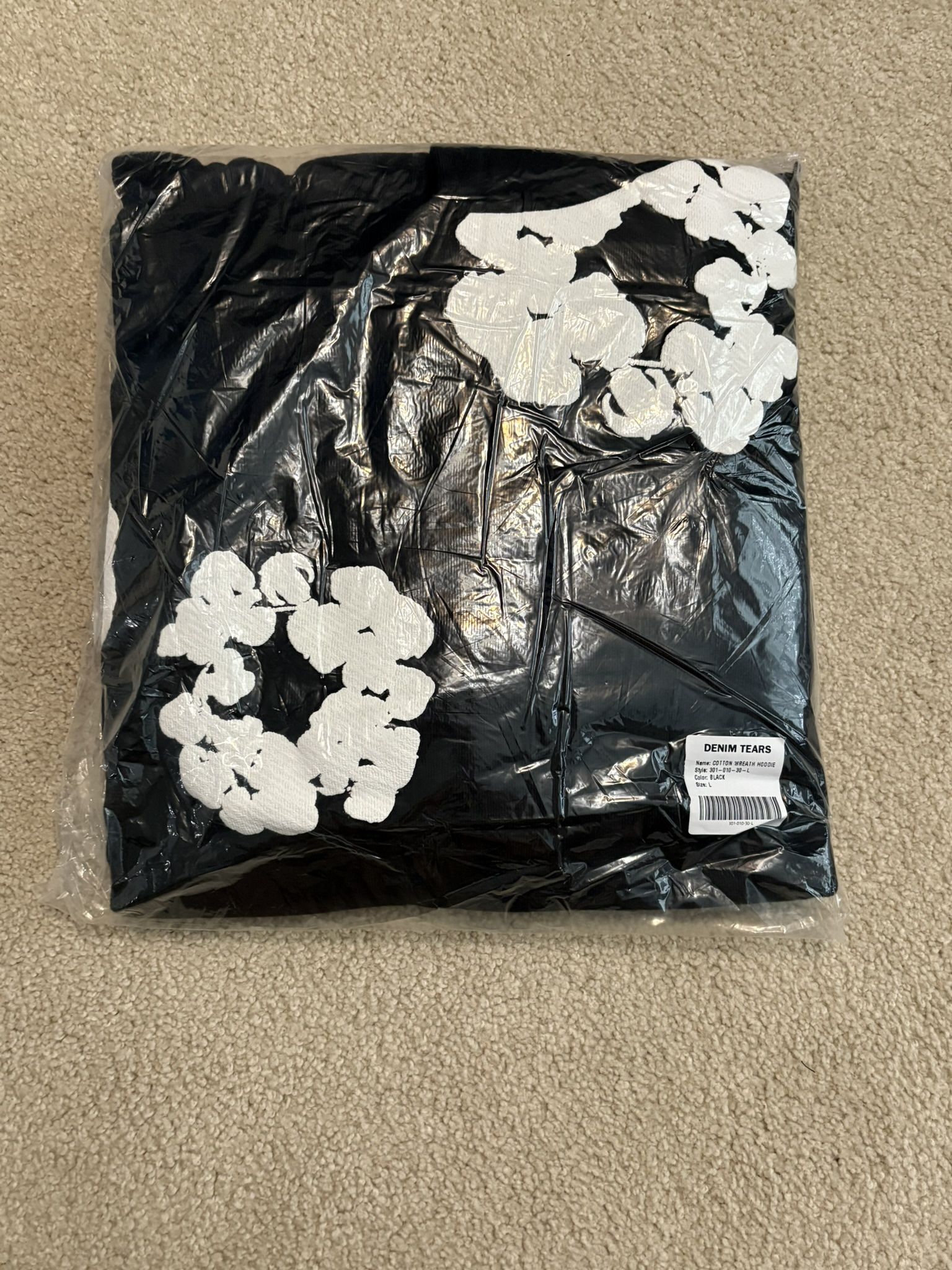 Denim Tears Black Cotton Wreath Hoodie