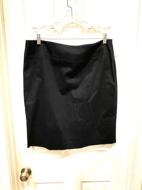 Women's Black Alfani Pleated Panel Skirt Sz 16