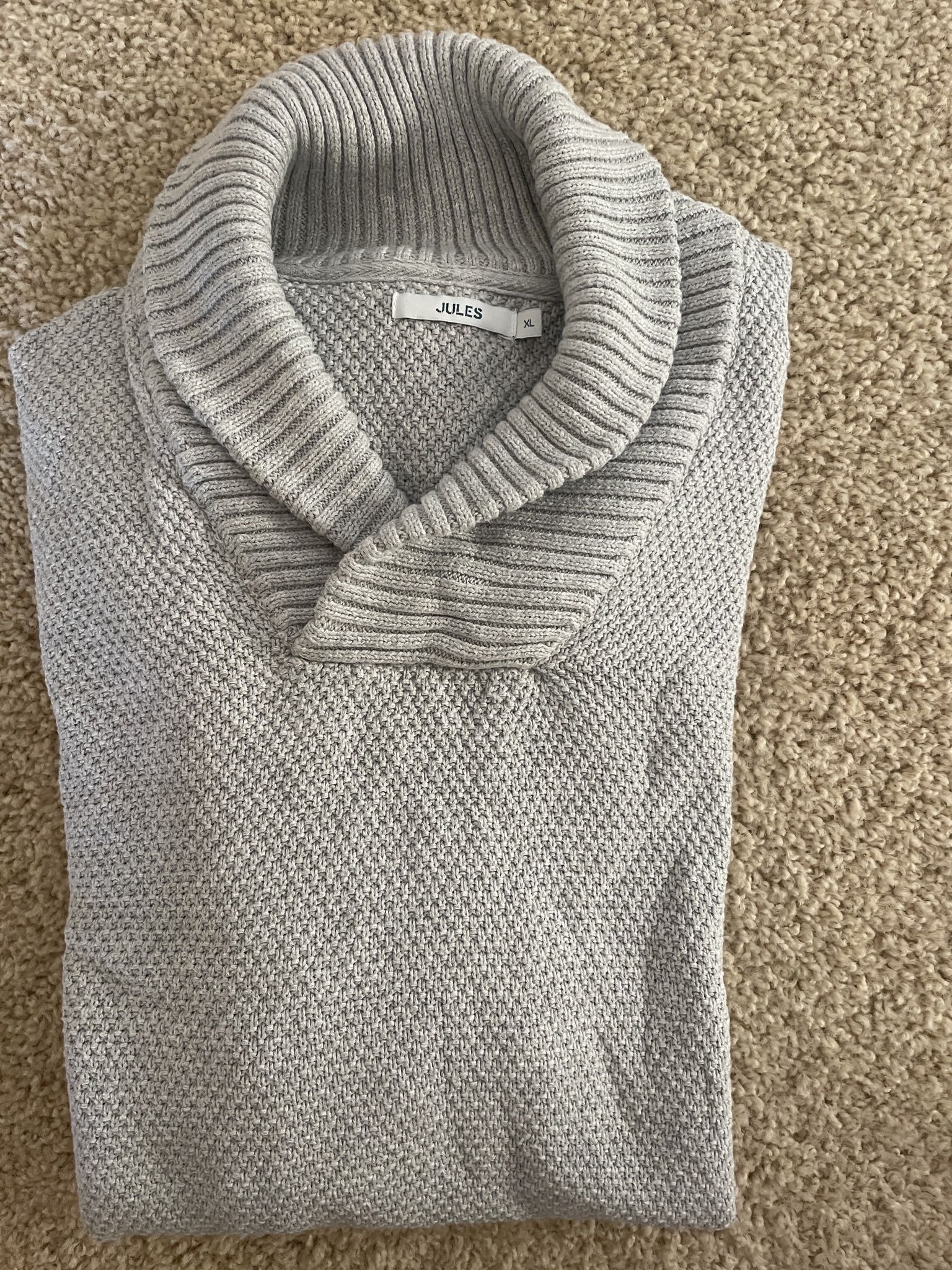 Brand New Jules Men’s Shawl Collar Sweater – Light Gray (Brand New Jules Men’s Shawl Collar Sweater – Light Gray (