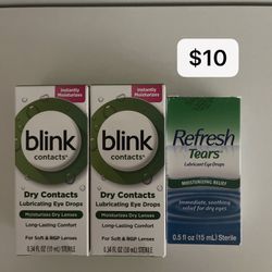 Eye Drops 2 Blink Dry Contacts And 1 Refresh Tears