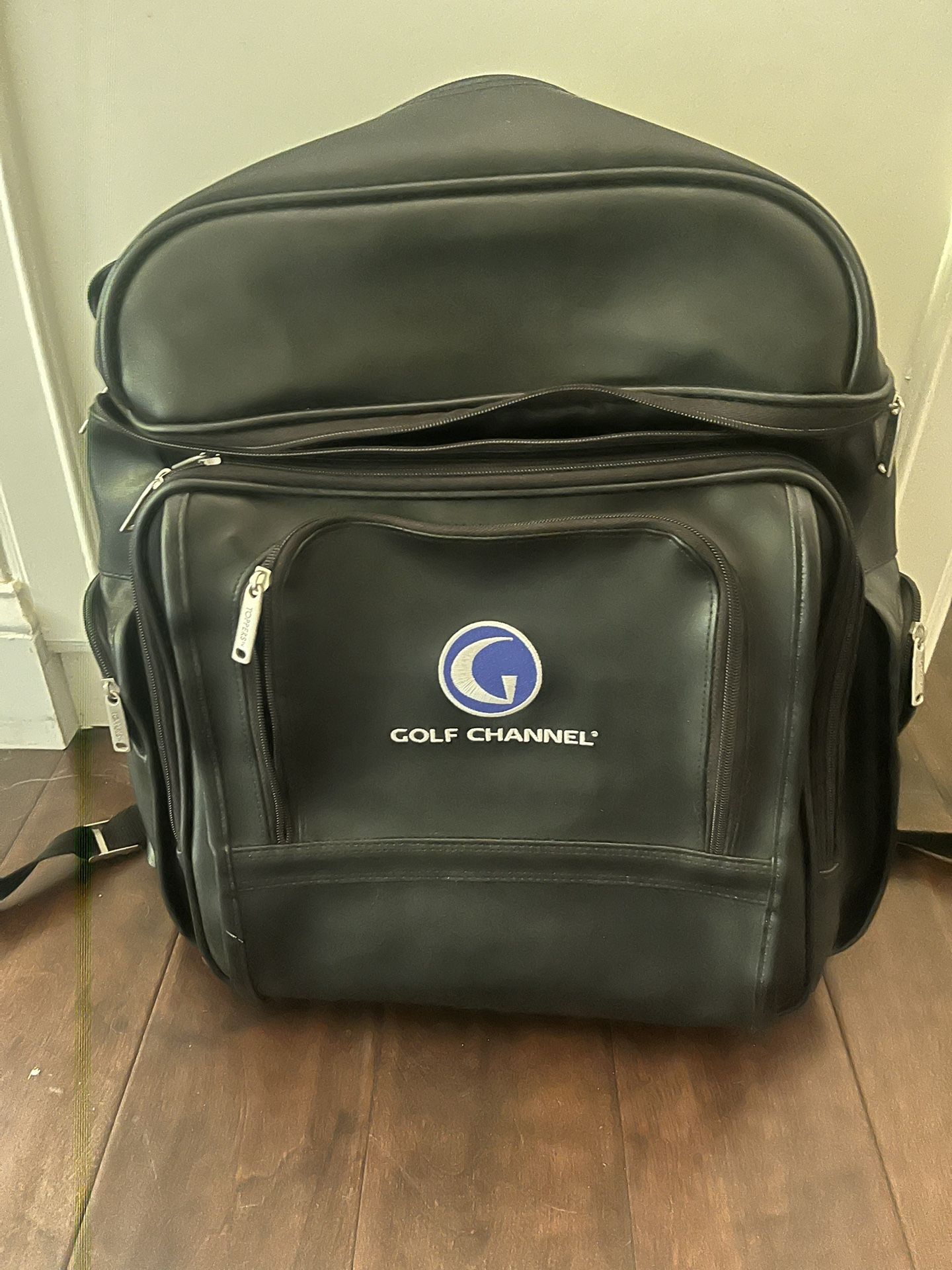 RARE Golf Channel Black Leather Laptop Backpack