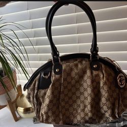 Gucci GG Canvas Sukey Purse For Women Brown