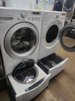 LG SET STEAM WASHER AND ELECTRIC DRYER DOUBLE WASHER