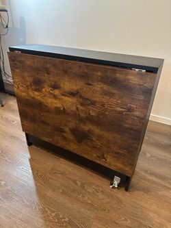 Foldable Dining Table with Storage – Rustic Industrial Style