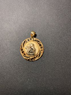 10k real solid gold pendant 1” and 1.8gr