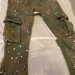 Camo Stacked Flare Pants 