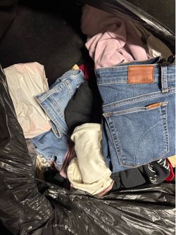 2 huge black bags of clothing for sale