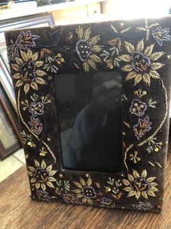 Vintage Beaded Picture Frame