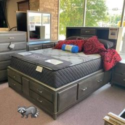 Ashley Caitbrook Storage Bedroom Set Queen or King Bed Dresser Nightstand and Mirror Finance and Delivery Available 