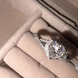 Heart Ring Moissanite 925 Sterling Silver 