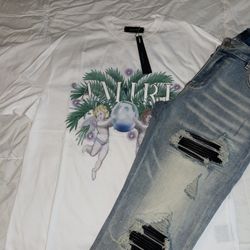 Amiri Shirt Sz L Jeans Sz 34 New W Tags 