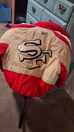 ​Title:
​Vintage Reebok San Francisco 49ers NFL Team Jacket – Red & Gold / SF Logo