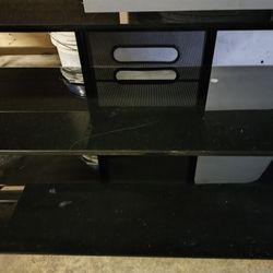 3 Shelf Tempered Glass TV Stand 