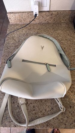 Cream Pebbled Leather Mini Backpack