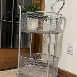 Metal Basket Caddy on Rollers