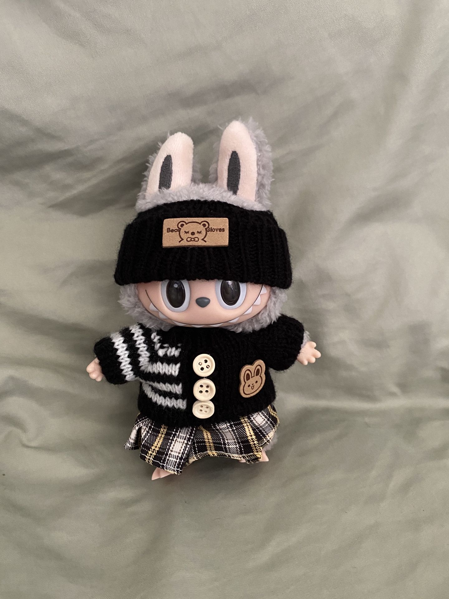 Labubu Outfit Sweater Skirt Beanie