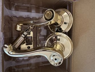 Gold Brass Door Handles for Indoor Use Bedroom Bathroom (with Locks)