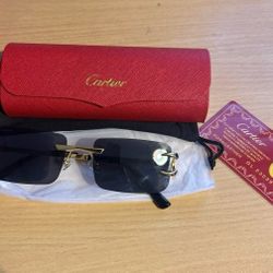 Black And Gold  Cartier Glasses