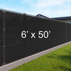 NEW $45 Privacy Fence 6x50ft Wall Cover for Garden Wall Yard, 2 Colors (Black, Green)