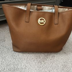 MICHAEL Michael Kors Brown Saffiano Leather Jet Set Travel Tote