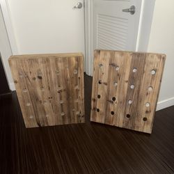 Solid Wood Wine Bottle Racks / Wine Storage Boards – Set of 2 (NEW) 