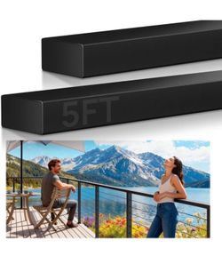 2-Pack 5ft 2-3/8 x 1-3/16 Aluminum Handrail Flat Black Hand Rails