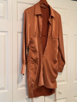 Beige Bontany Copper/Burnet Orange Dress - Large
