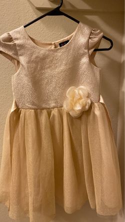 Girls size 6x Easter church party picture dress gold cream
